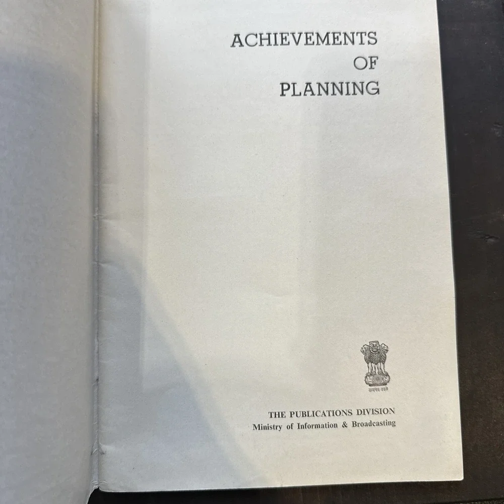 Vintage RARE Achievements Of Planning Government Of India Booklet 1960